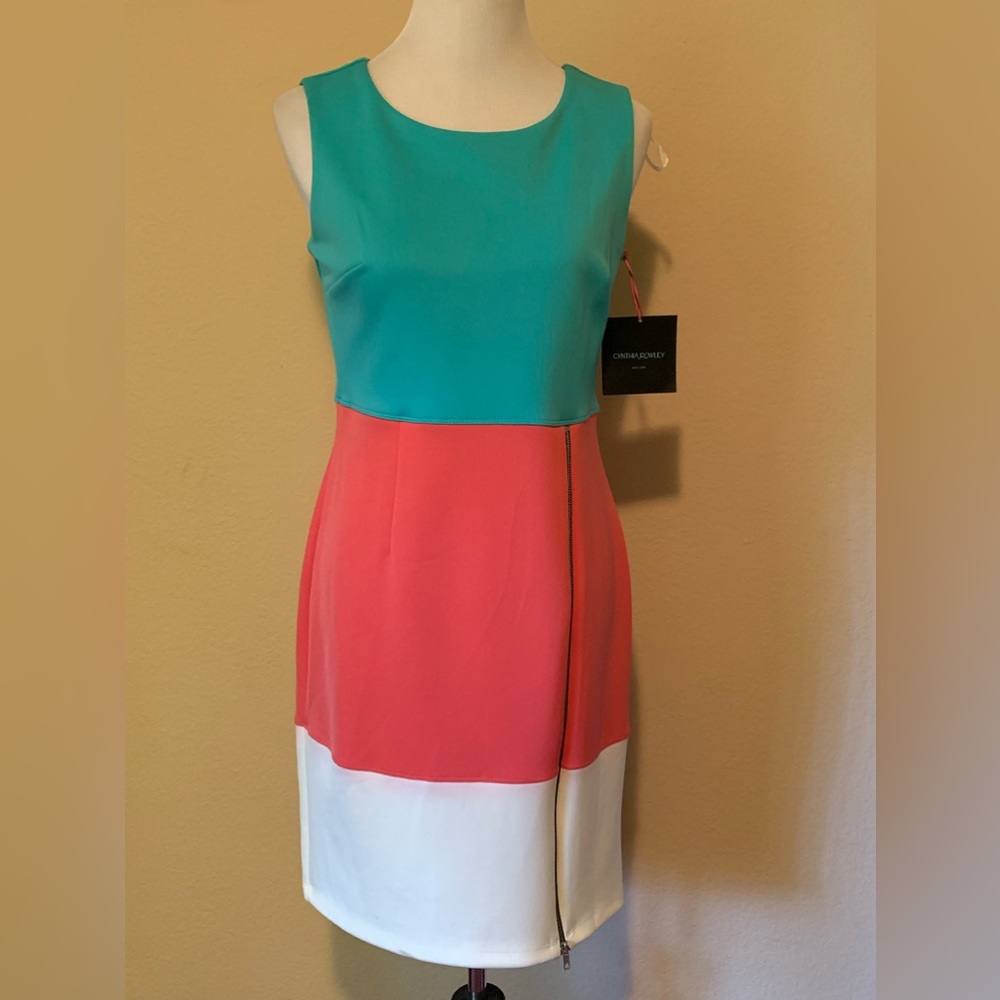 Cynthia Rowley three color dress. Sz 10.